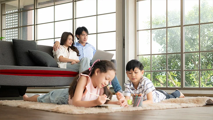 AIWA Portable Air Conditioning SETSUAIR-Family enjoying fresh air